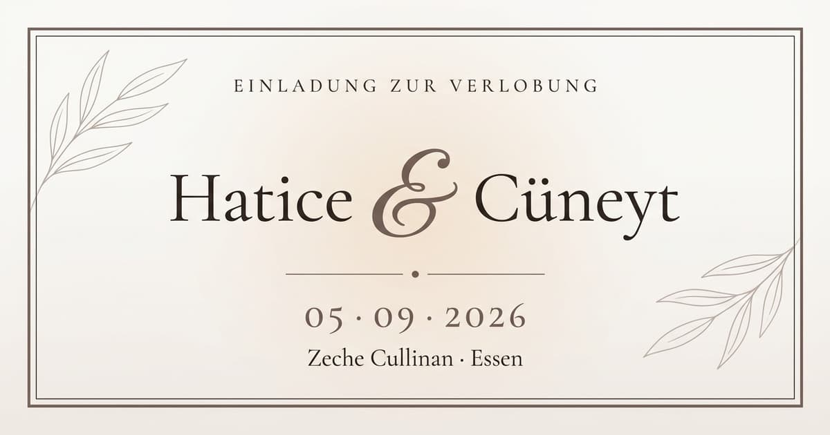 Hatice & Cüneyt — Verlobung am 5. September 2026
